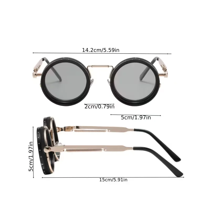 Ronde zonnebril met steampunk design - Image 8