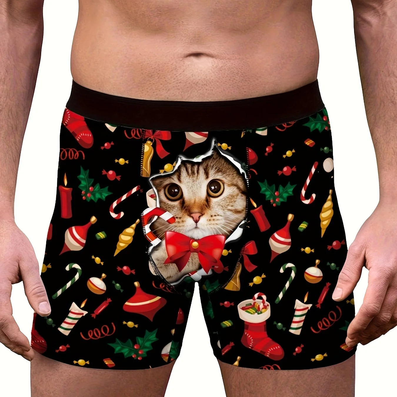 Ruben | Stijlvolle heren kerst kattenprint boxer briefs - Image 6