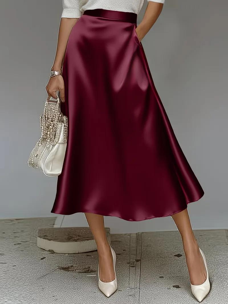 Satijnen rok met hoge taille - Image 10