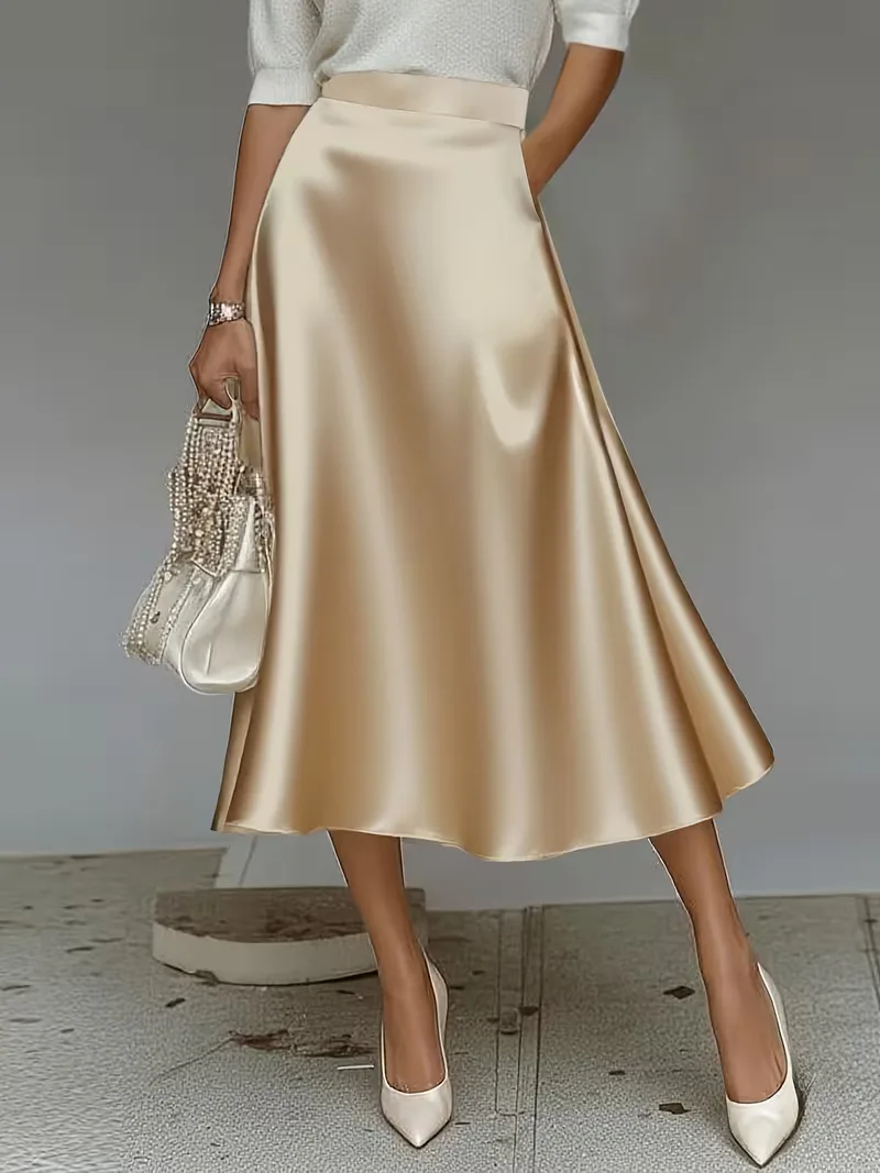 Satijnen rok met hoge taille - Image 11