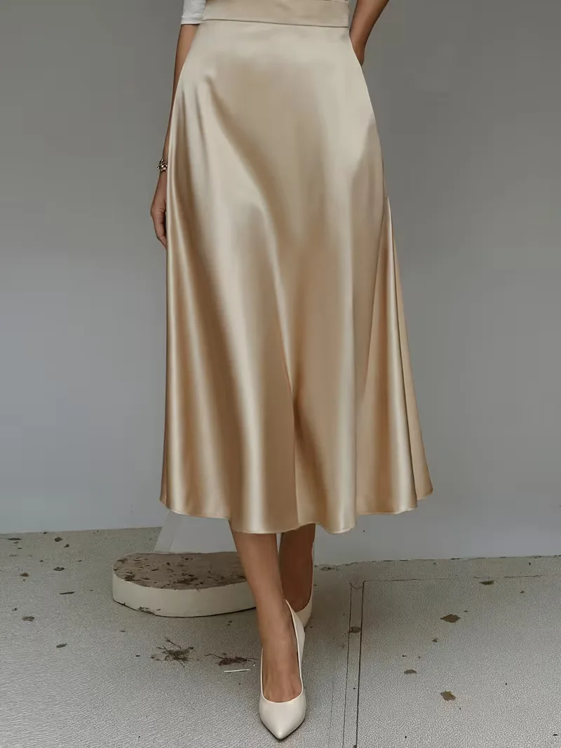Satijnen rok met hoge taille - Image 13