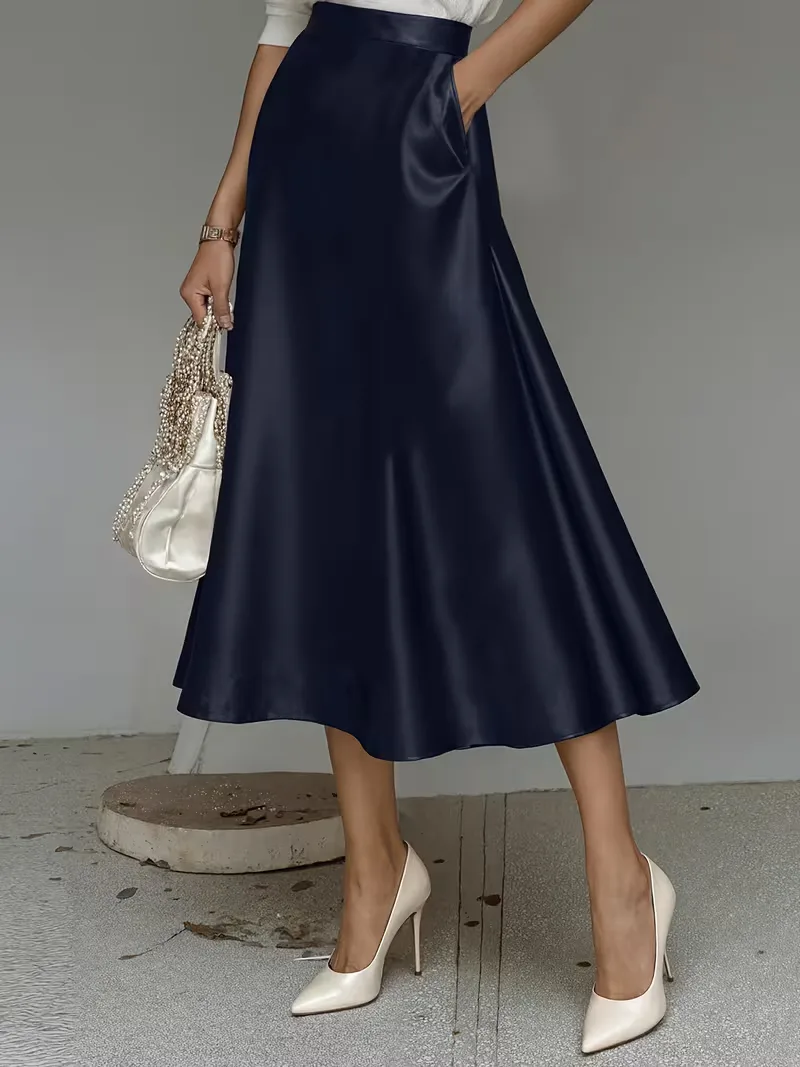 Satijnen rok met hoge taille - Image 18
