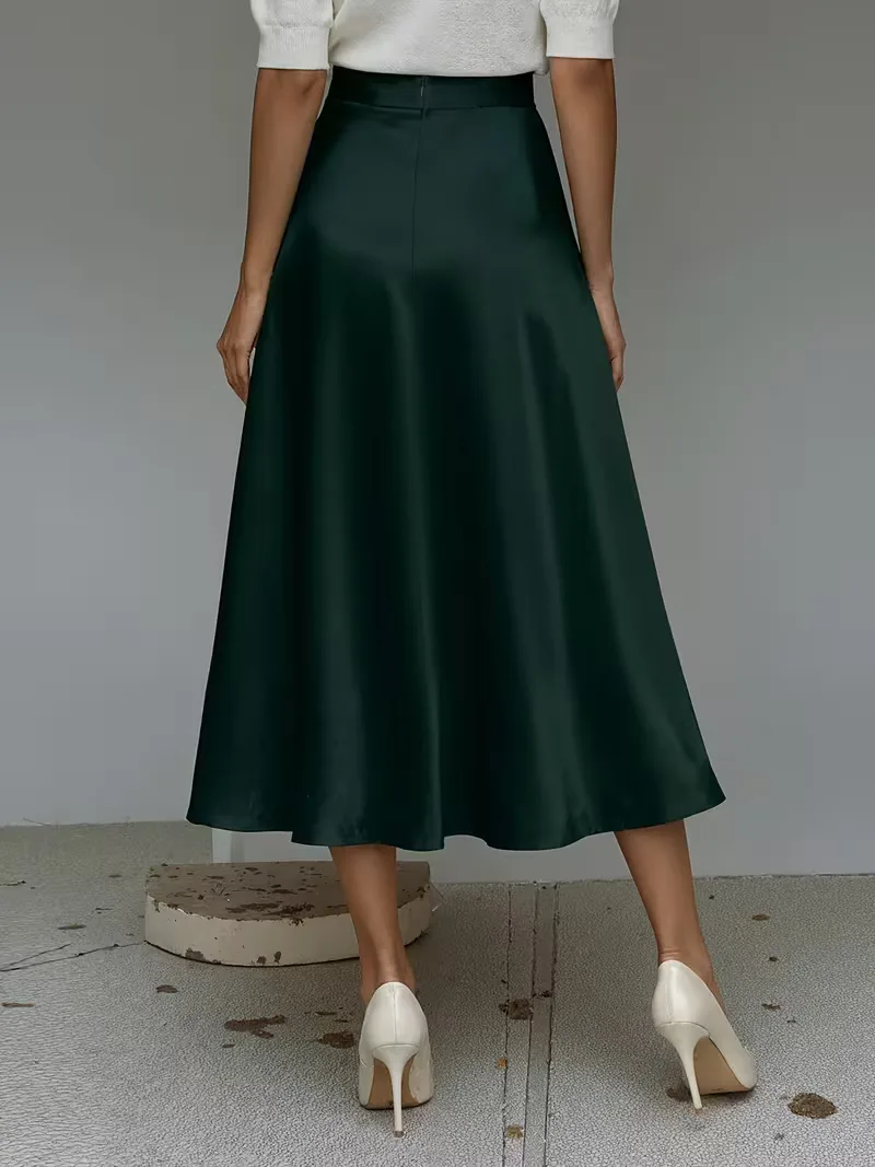 Satijnen rok met hoge taille - Image 2