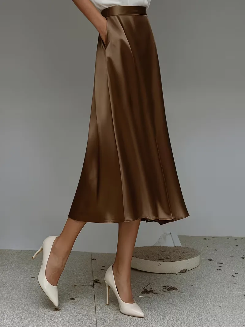 Satijnen rok met hoge taille - Image 21