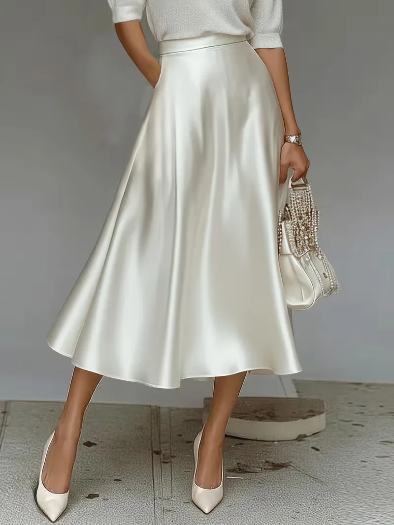 Satijnen rok met hoge taille - Image 25