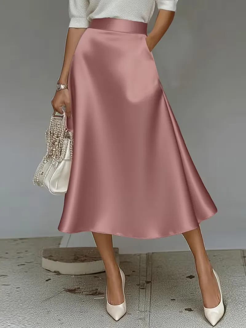 Satijnen rok met hoge taille - Image 31