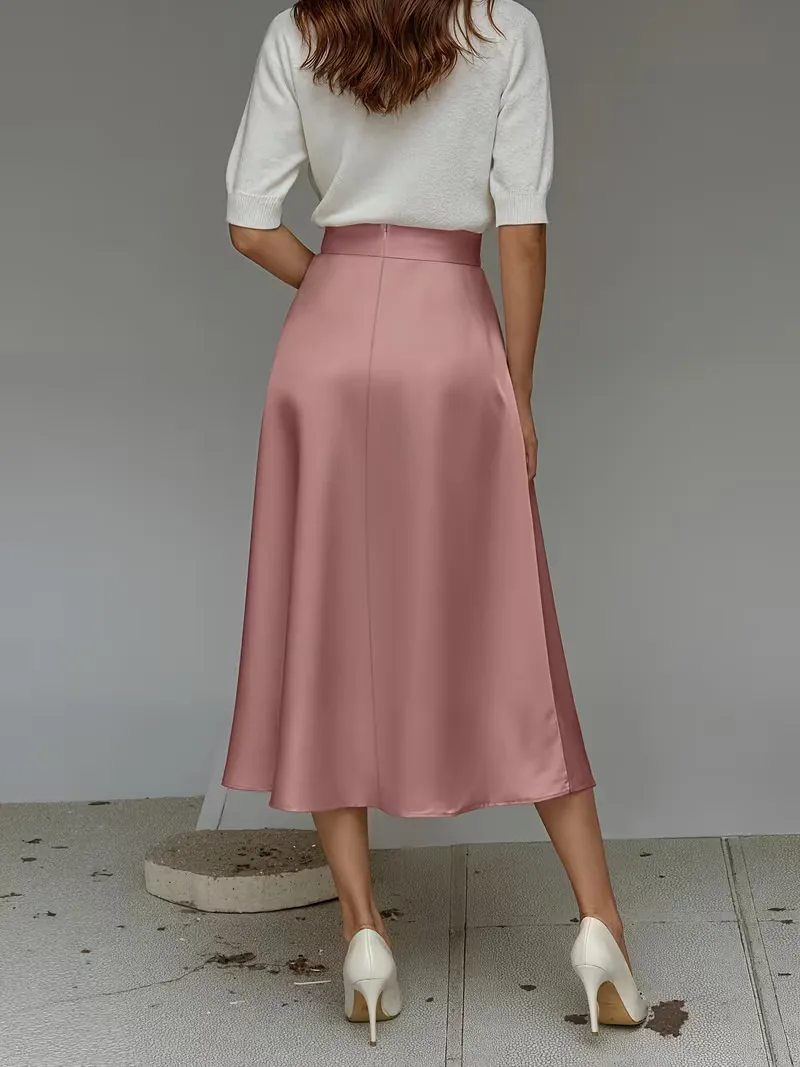 Satijnen rok met hoge taille - Image 32