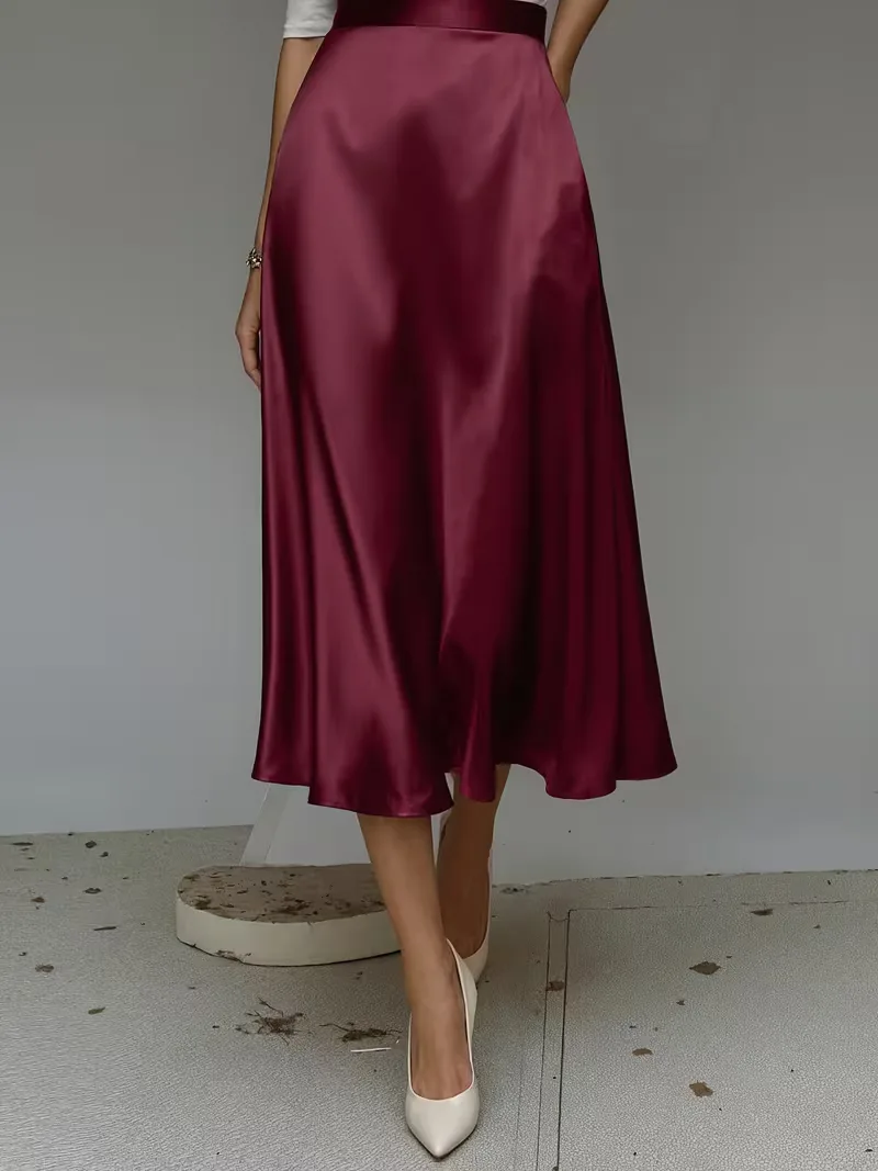 Satijnen rok met hoge taille - Image 8