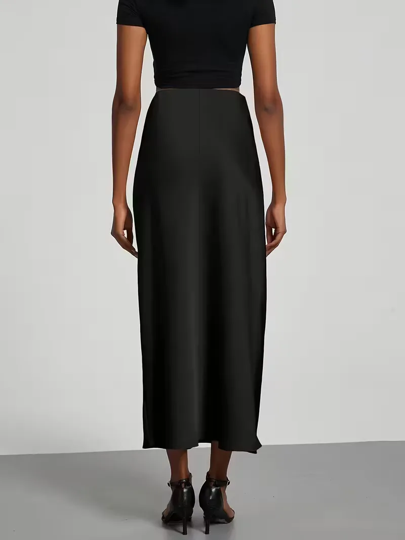 Satijnen rok met hoge taille - Image 5