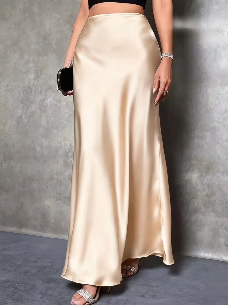 Satijnen rok met hoge taille - Image 10