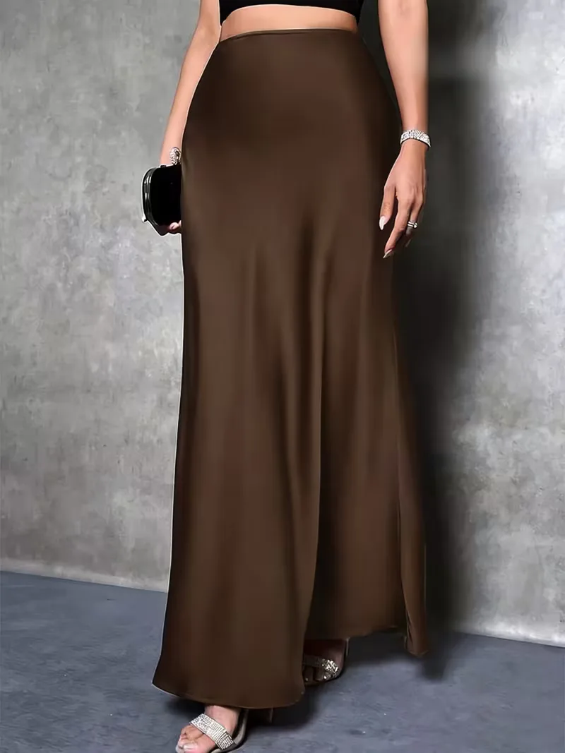 Satijnen rok met hoge taille - Image 13