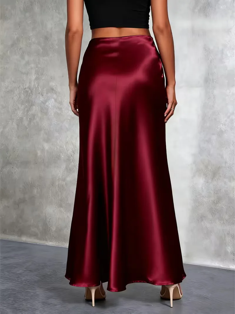 Satijnen rok met hoge taille - Image 2