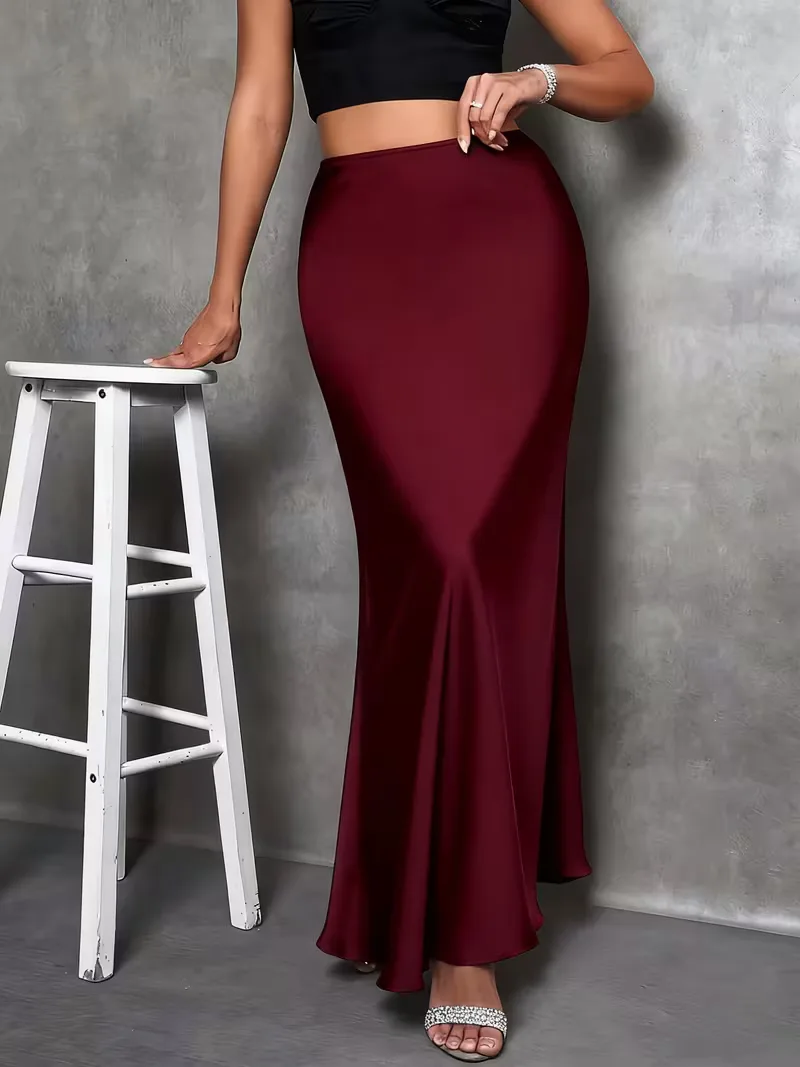 Satijnen rok met hoge taille - Image 3