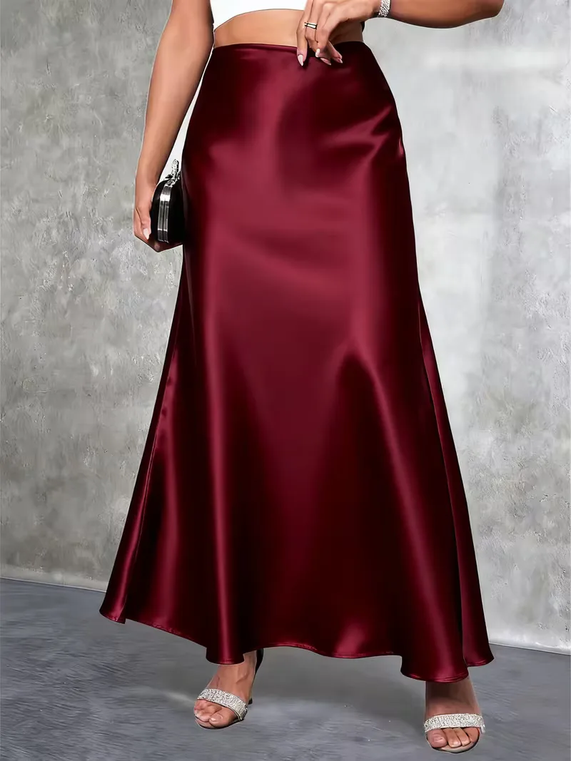 Satijnen rok met hoge taille - Image 4