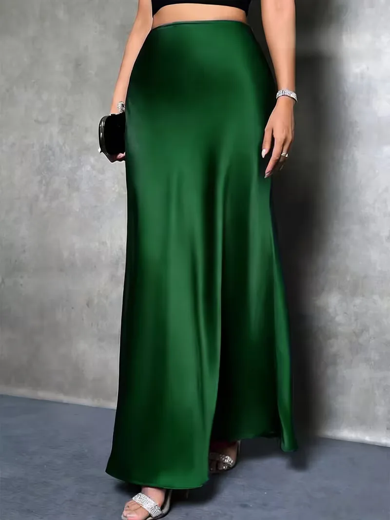 Satijnen rok met hoge taille - Image 5