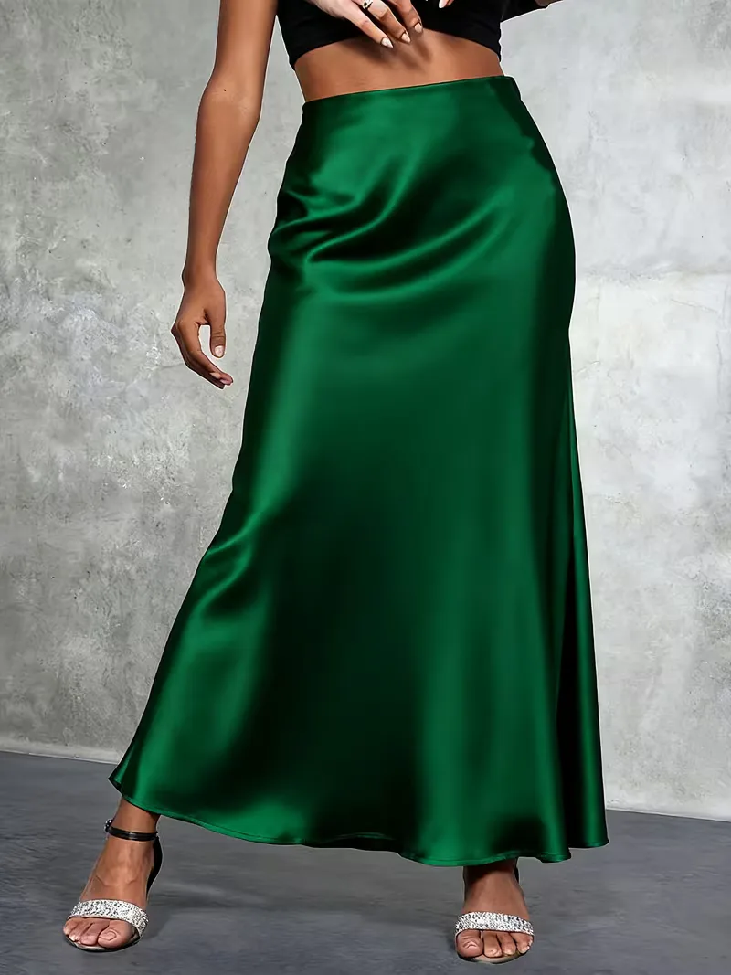 Satijnen rok met hoge taille - Image 8