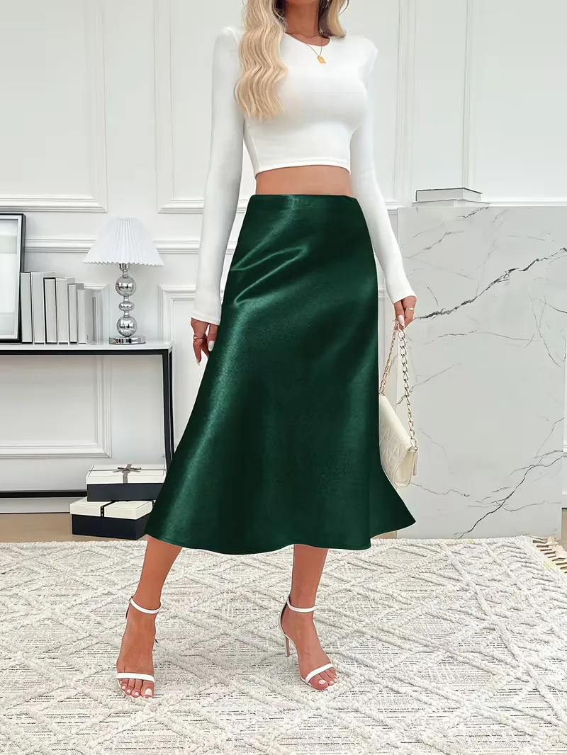 Satijnen rok met hoge taille - Image 24