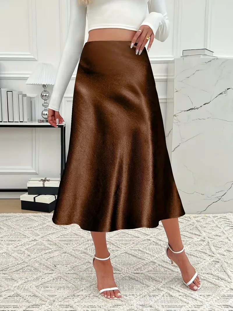 Satijnen rok met hoge taille - Image 26