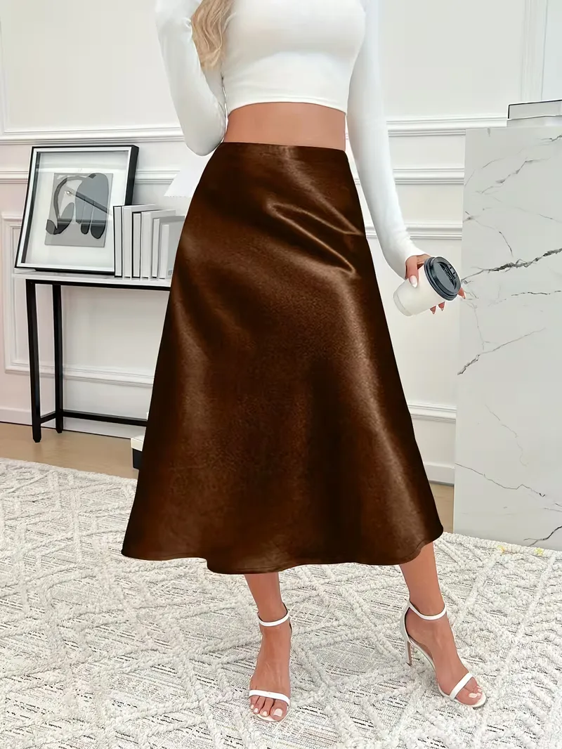 Satijnen rok met hoge taille - Image 29