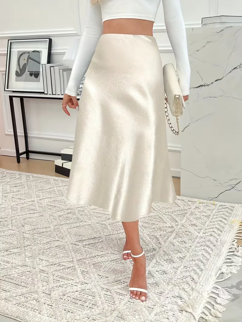 Satijnen rok met hoge taille - Image 33