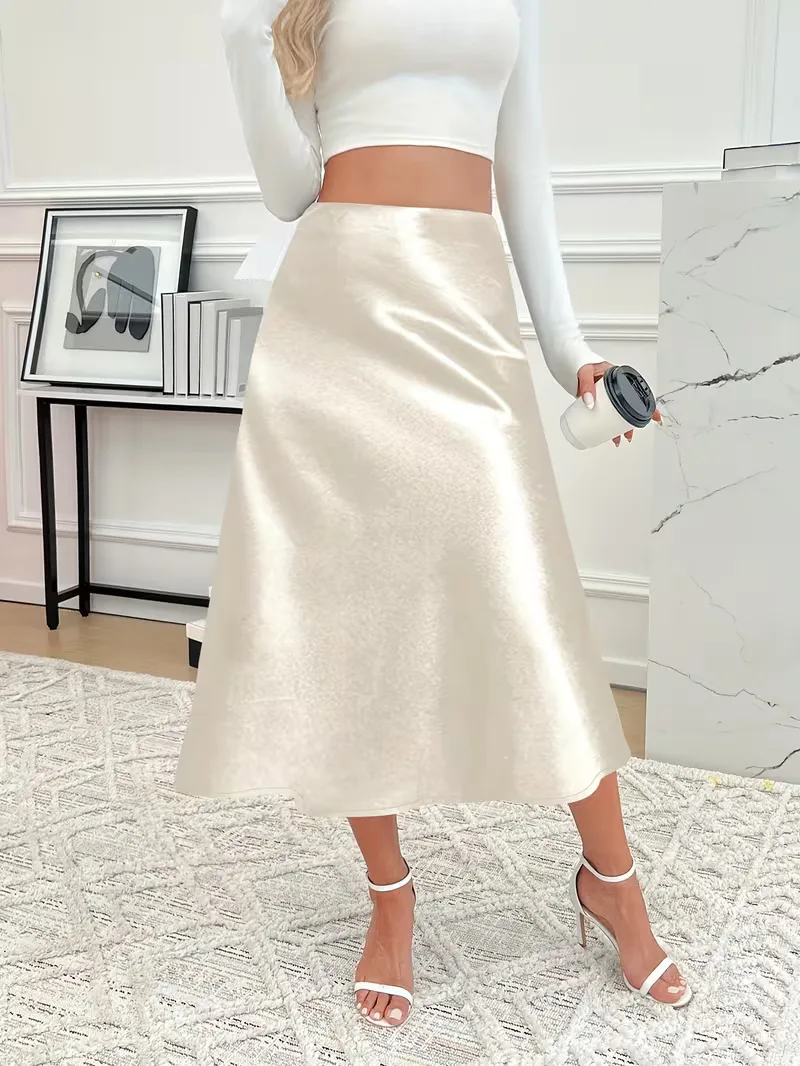 Satijnen rok met hoge taille - Image 34