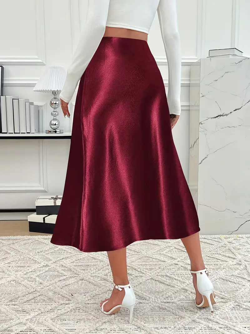 Satijnen rok met hoge taille - Image 7