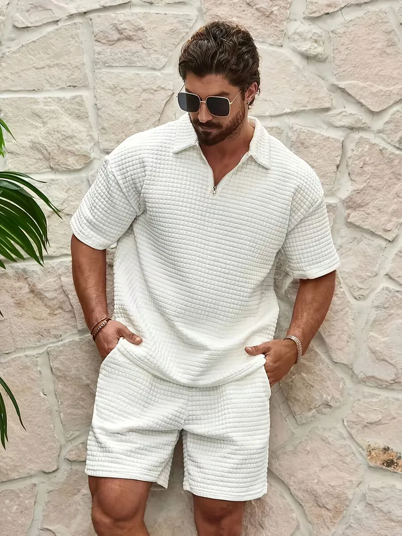 Set met V-neck en textuur - Image 11