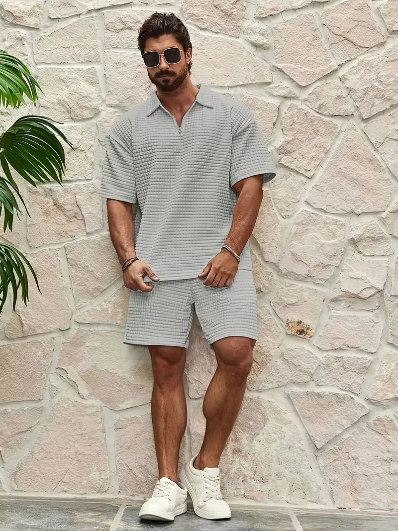 Set met V-neck en textuur - Image 9