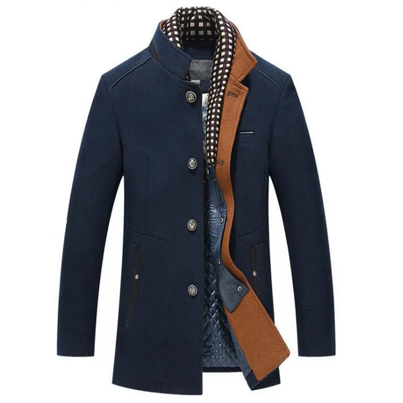 Sjoerd | Wollen cashmere afneembare sjaaljas voor heren