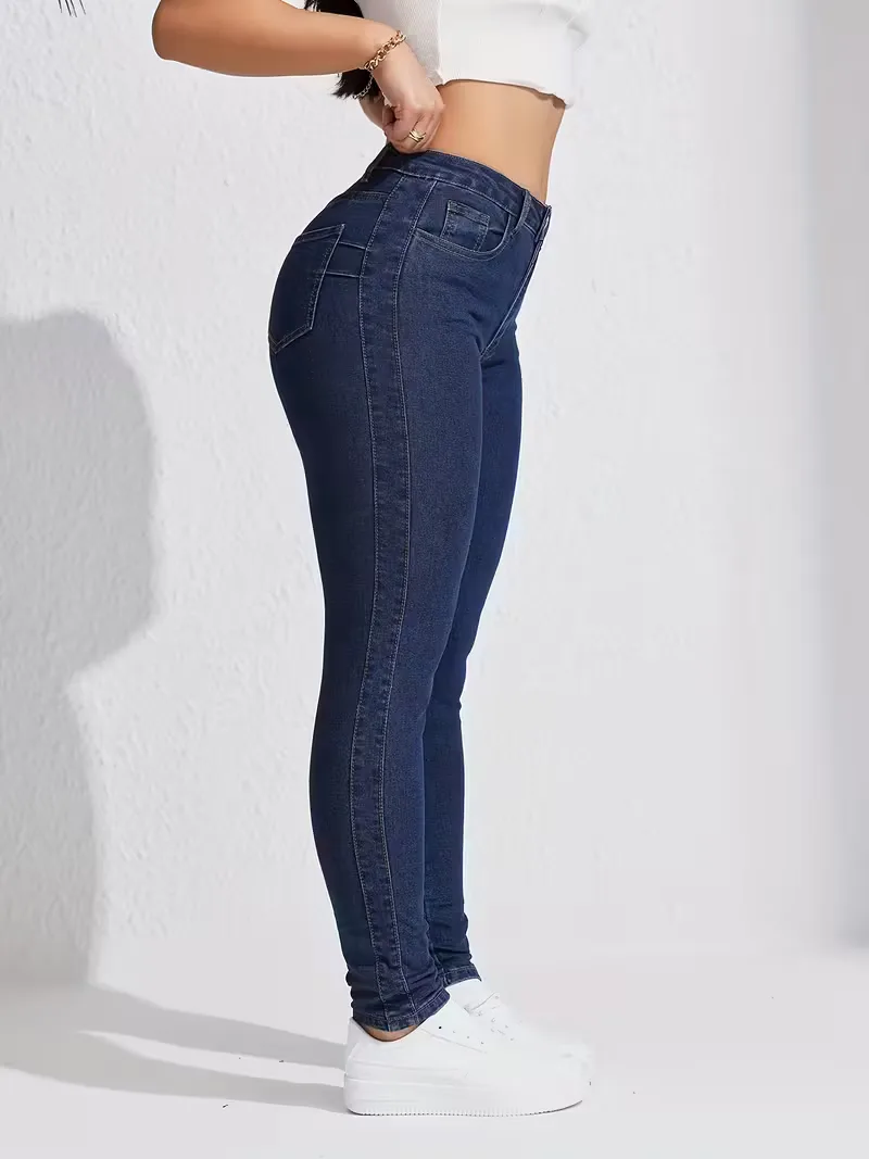 Skinny jeans met hoge taille