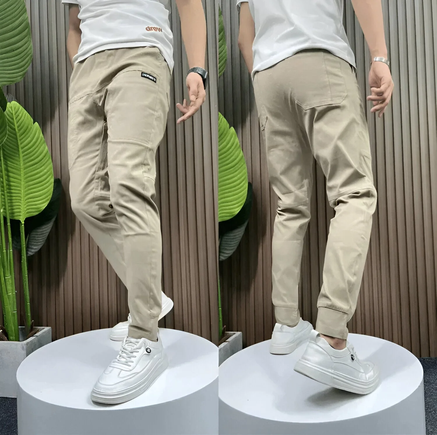 Slim fit chino met elastische boorden - Image 3