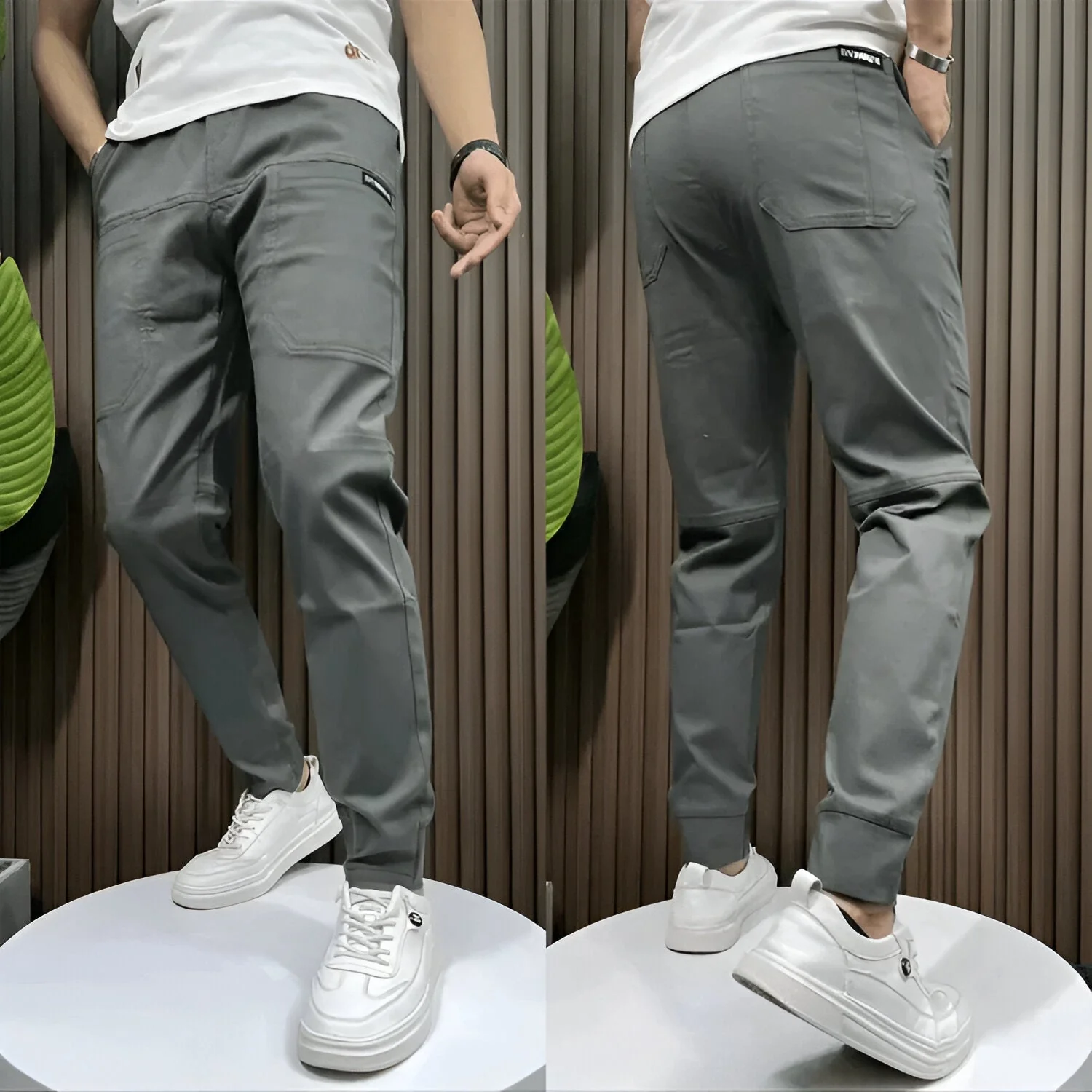Slim fit chino met elastische boorden - Image 4