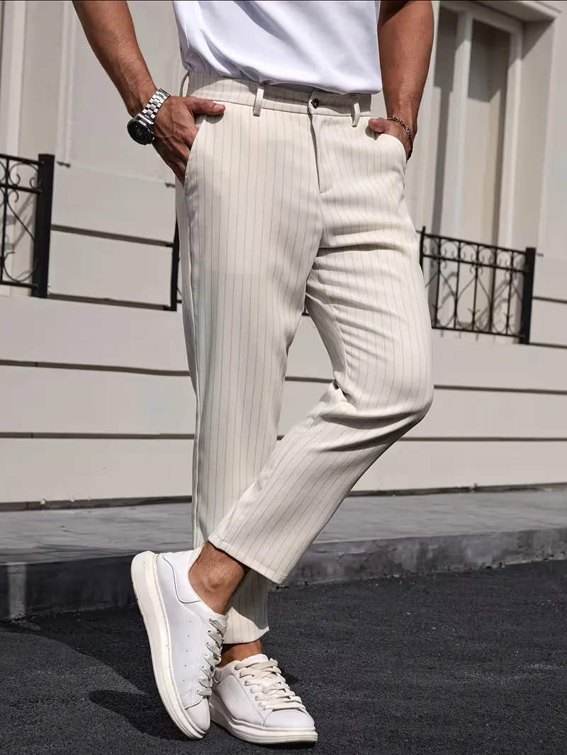 Slim fit pantalon met pinstripe