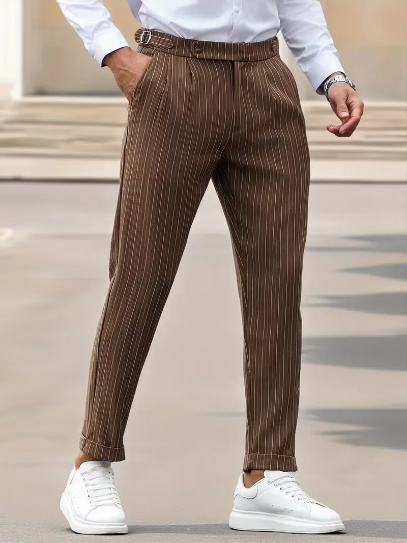 Slim fit pantalon met verticale strepen - Image 5