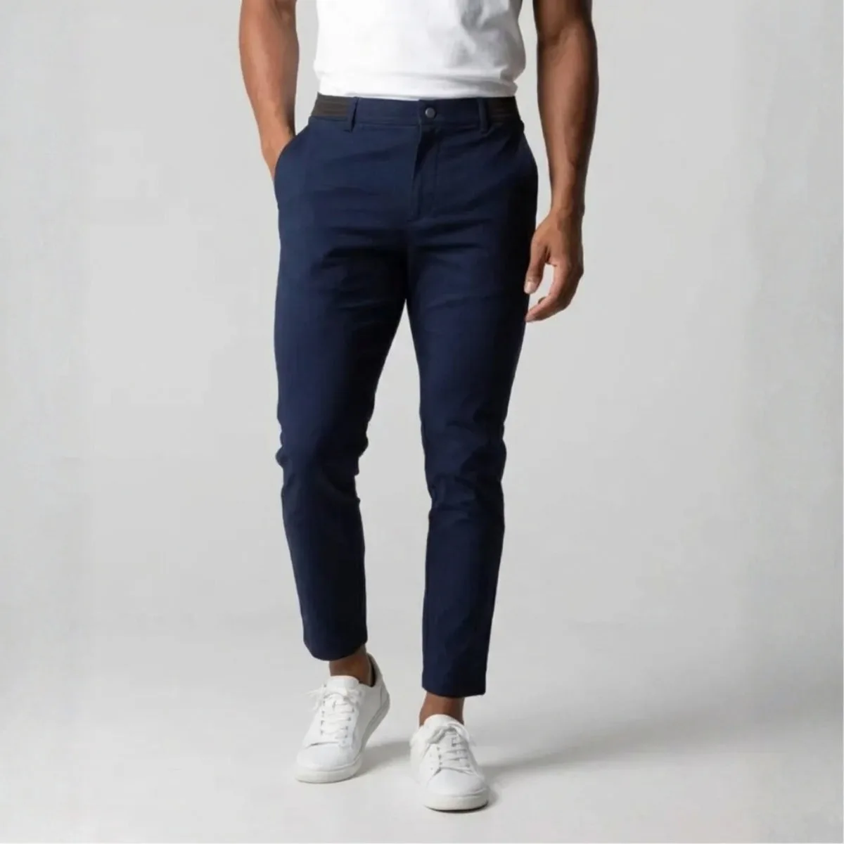 Slim fit stretch chino met elastische tailleband - Image 3