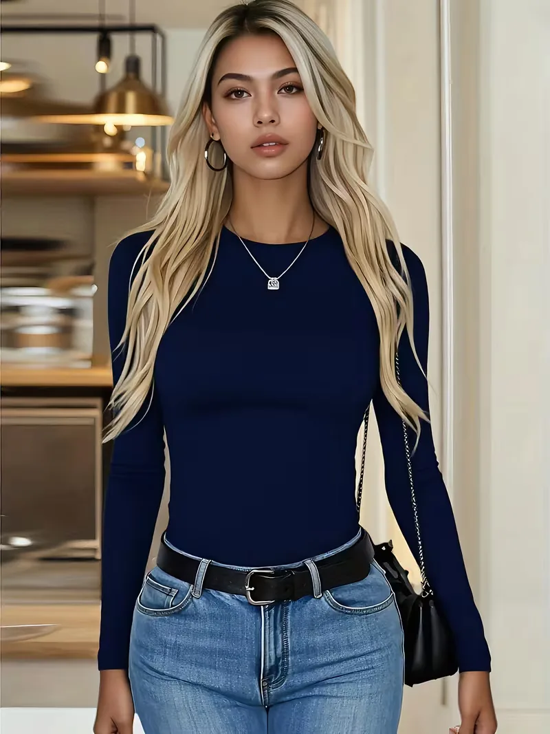 Slim fit T-shirt met lange mouwen - Image 12