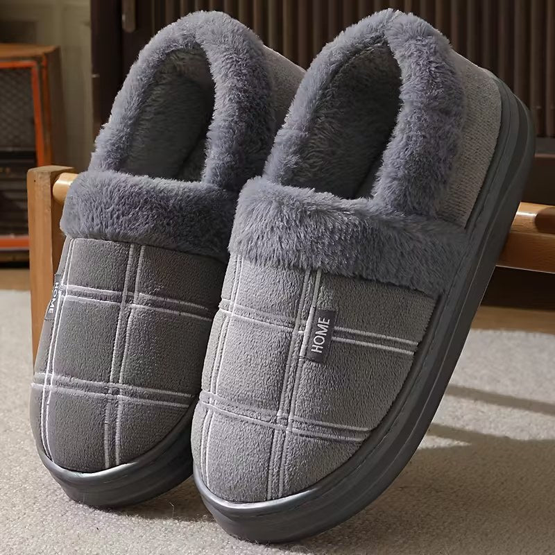 Slippers met geruit patroon en pluche voering - Image 9
