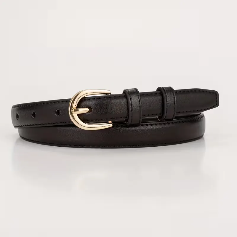 Smalle riem met half-oval gesp