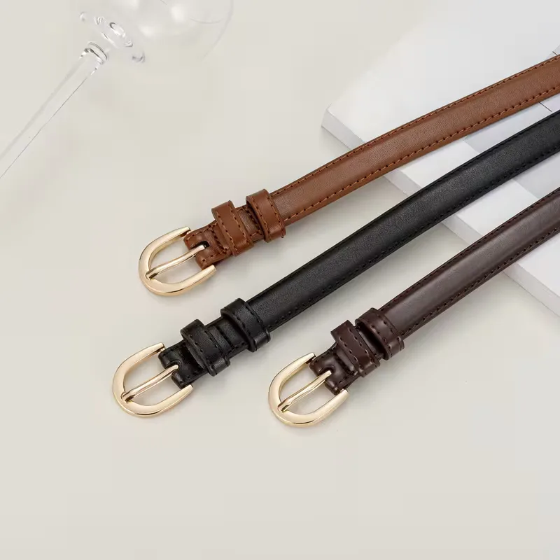 Smalle riem met half-oval gesp - Image 4