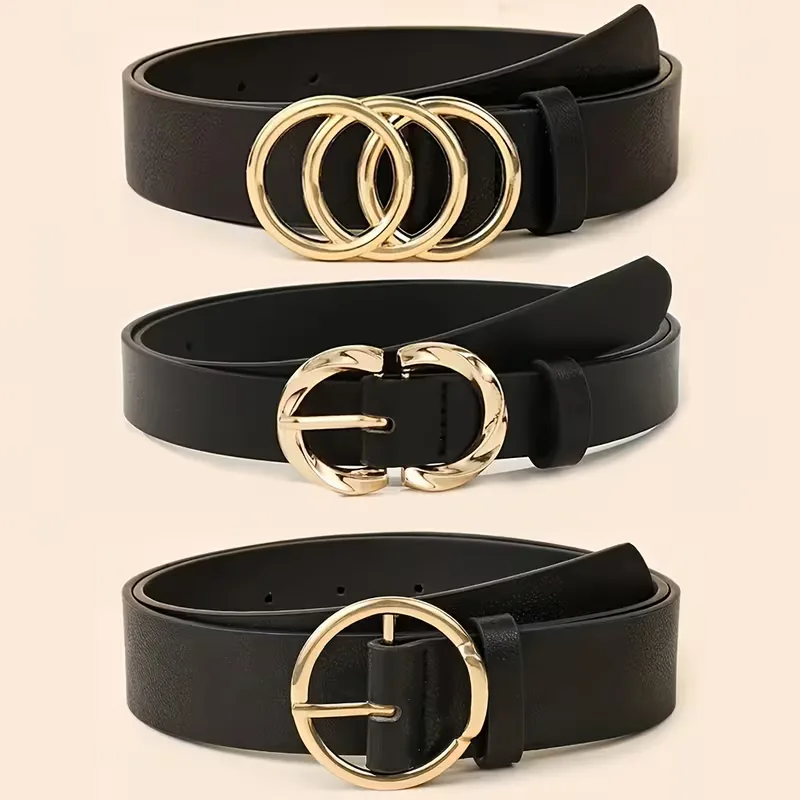 Smalle riem met metalen gespen - Image 4