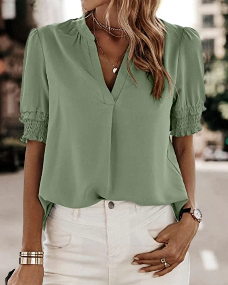 Sofie | Blouse met korte mouw en V-hals - Image 8