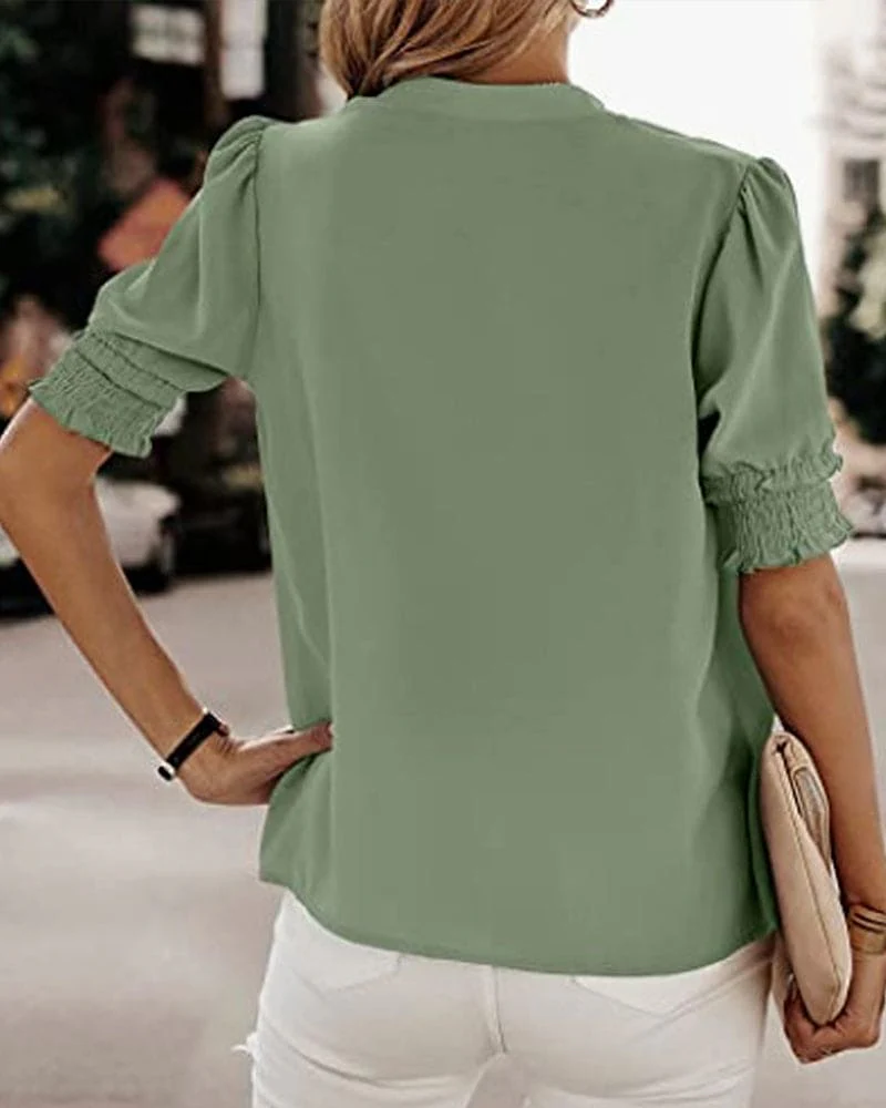 Sofie | Blouse met korte mouw en V-hals - Image 9