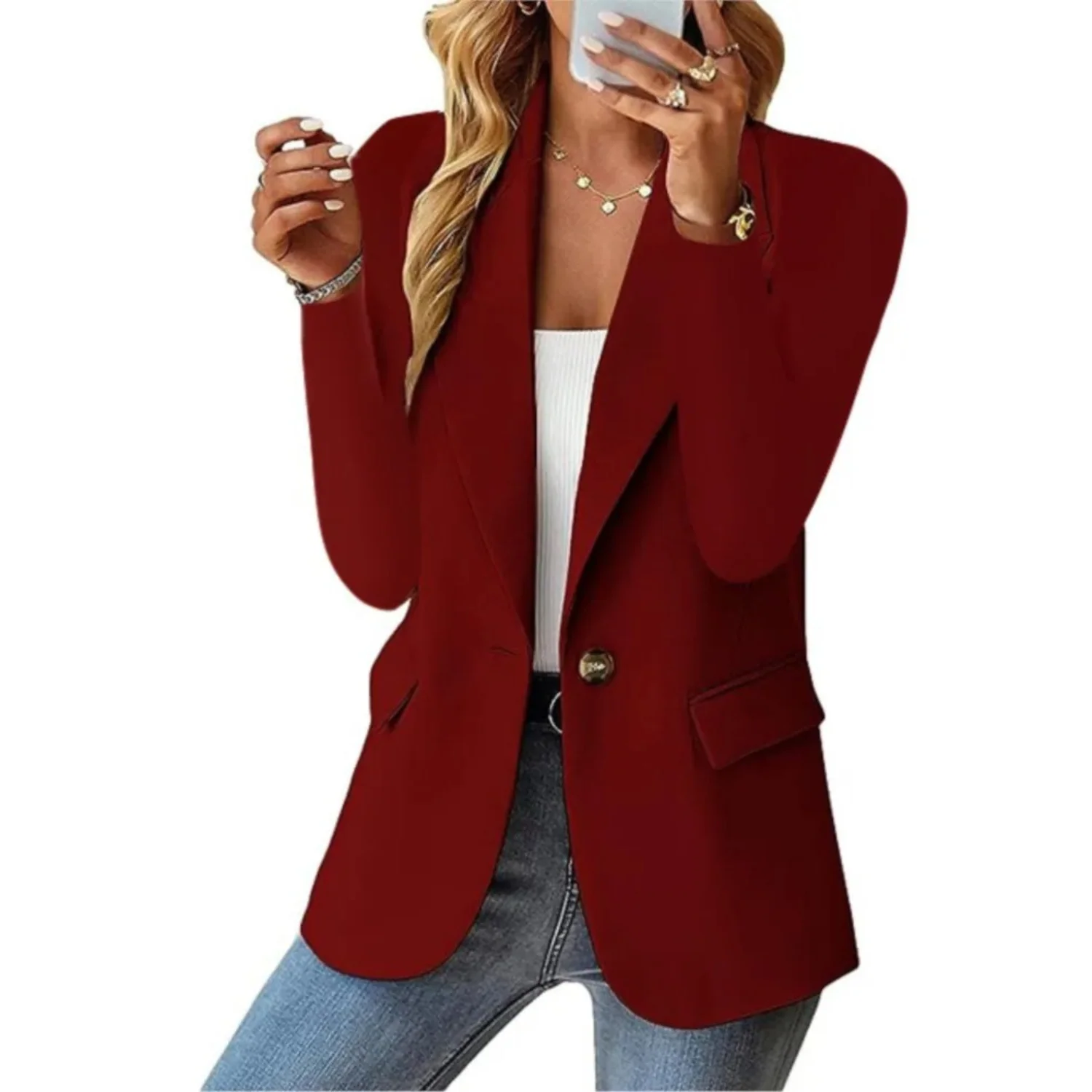 Sofie | Dames blazer met zakken en knopen - Image 5