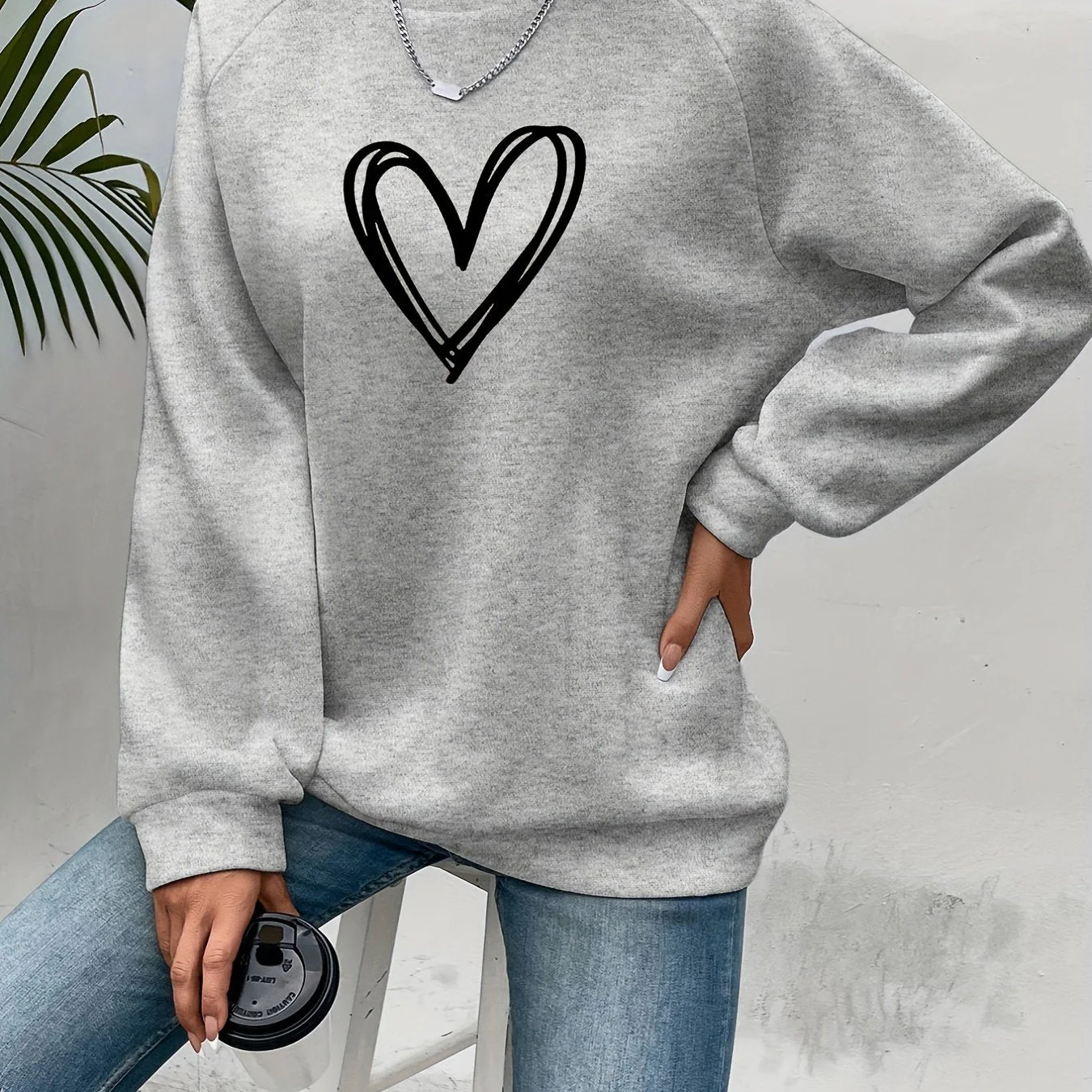 Sophie | Casual sweatshirt met hartprint - Image 12