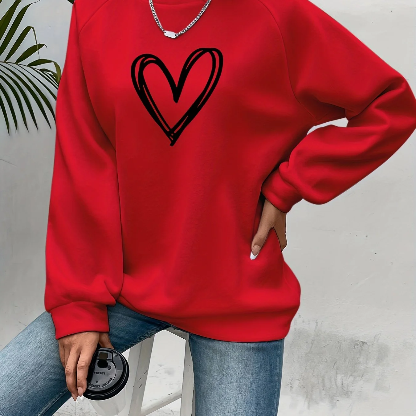 Sophie | Casual sweatshirt met hartprint - Image 13