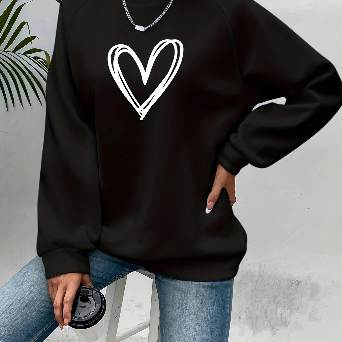 Sophie | Casual sweatshirt met hartprint - Image 14
