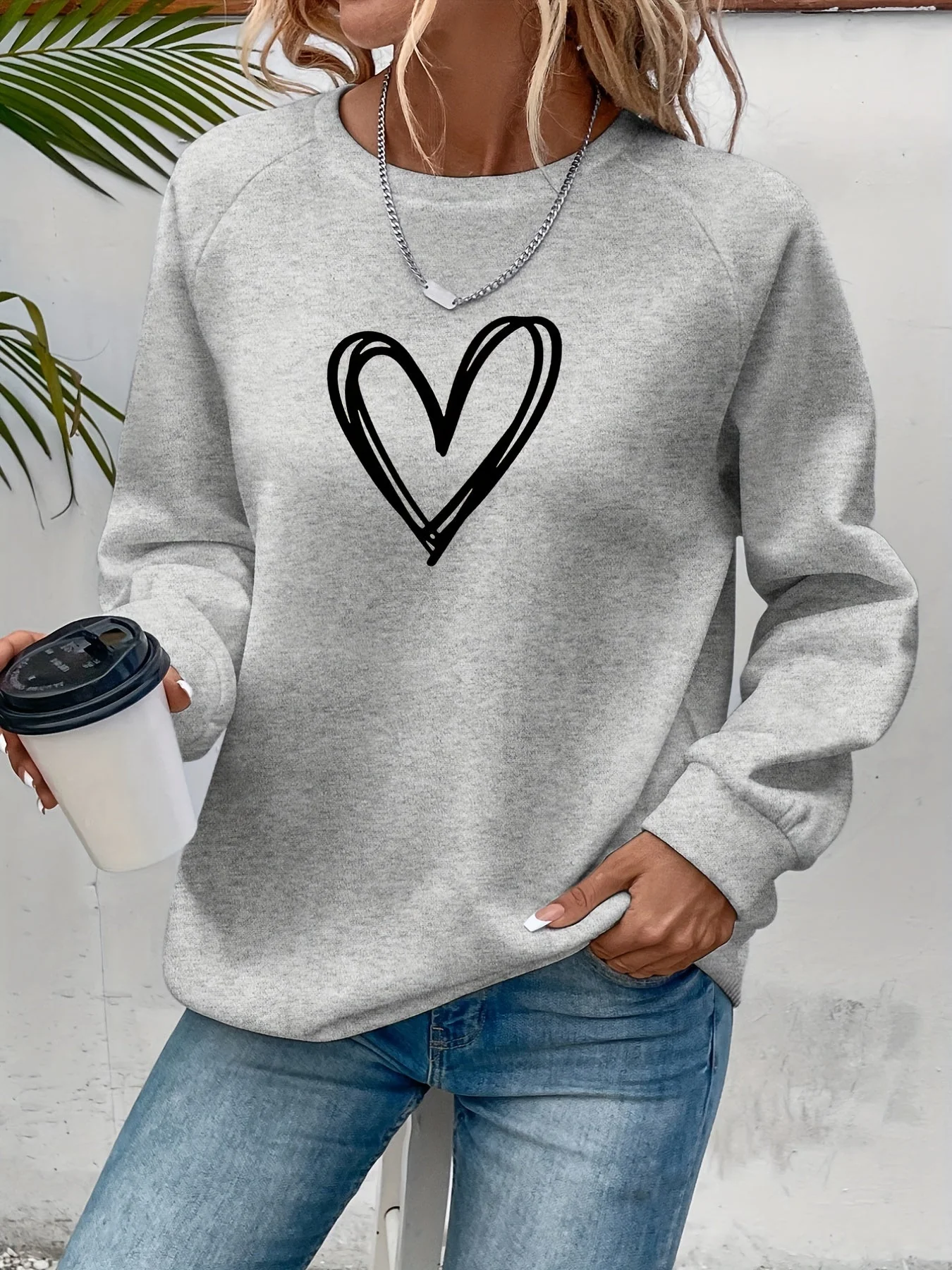 Sophie | Casual sweatshirt met hartprint - Image 17
