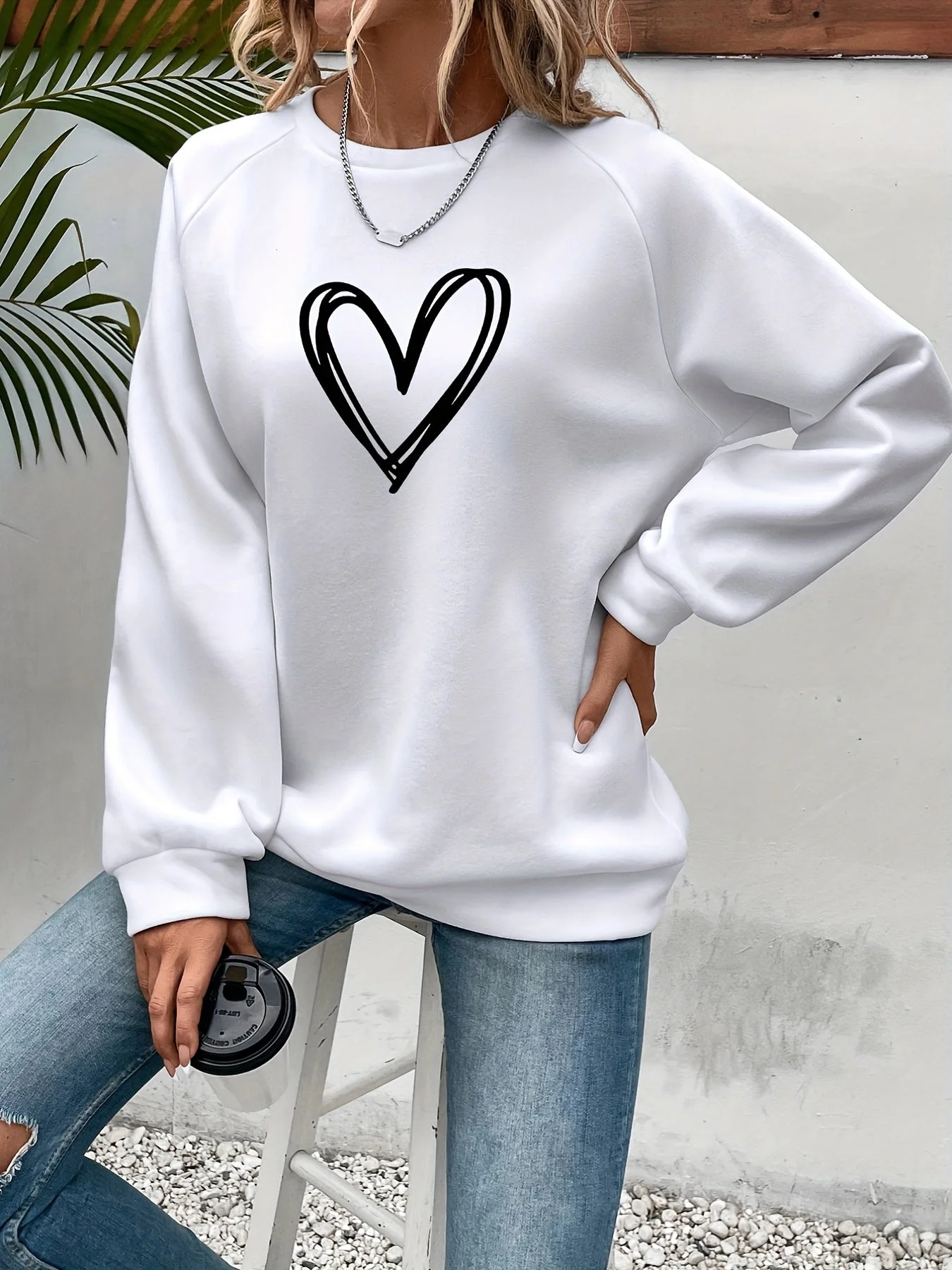 Sophie | Casual sweatshirt met hartprint - Image 4