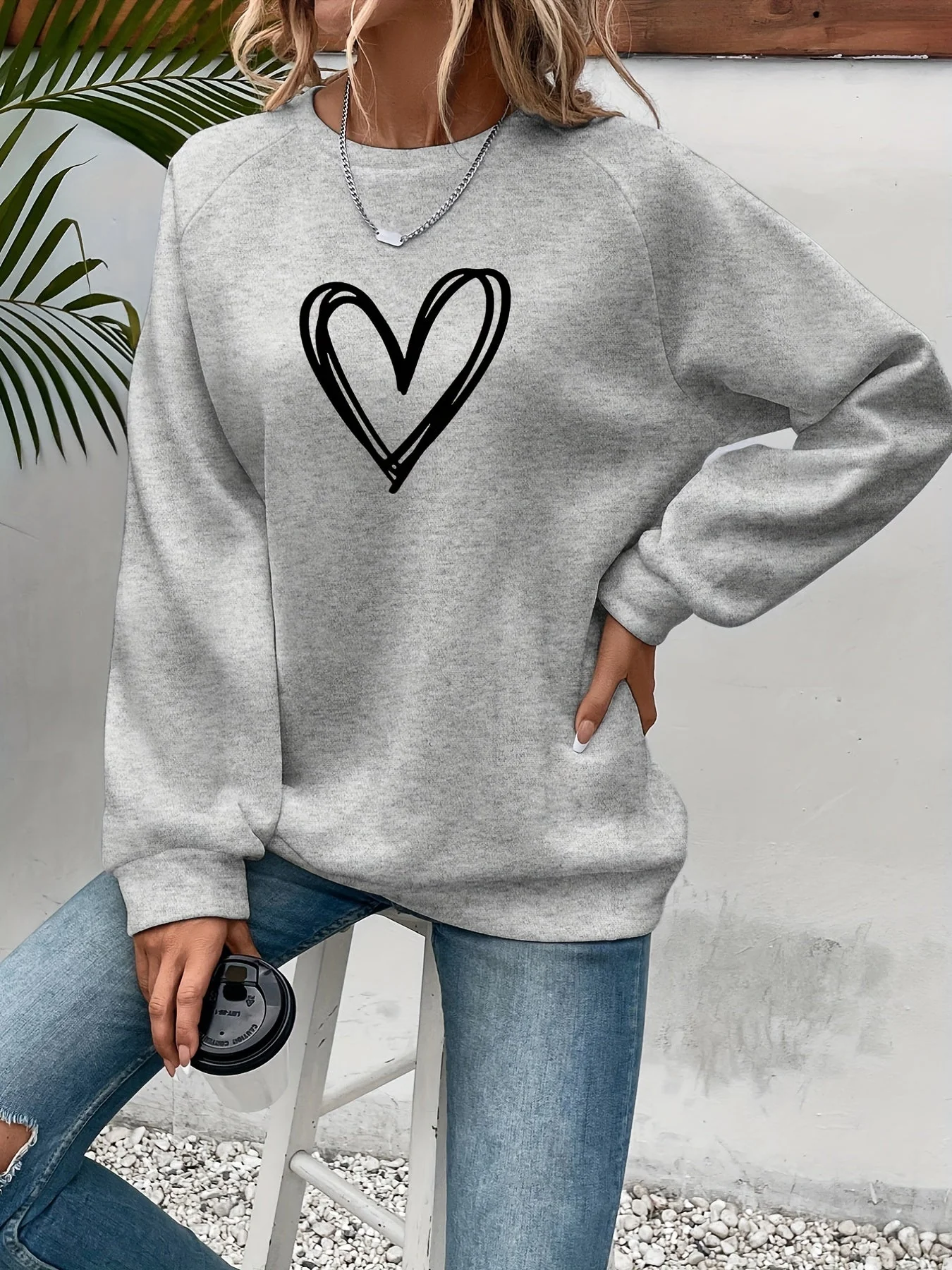 Sophie | Casual sweatshirt met hartprint - Image 5
