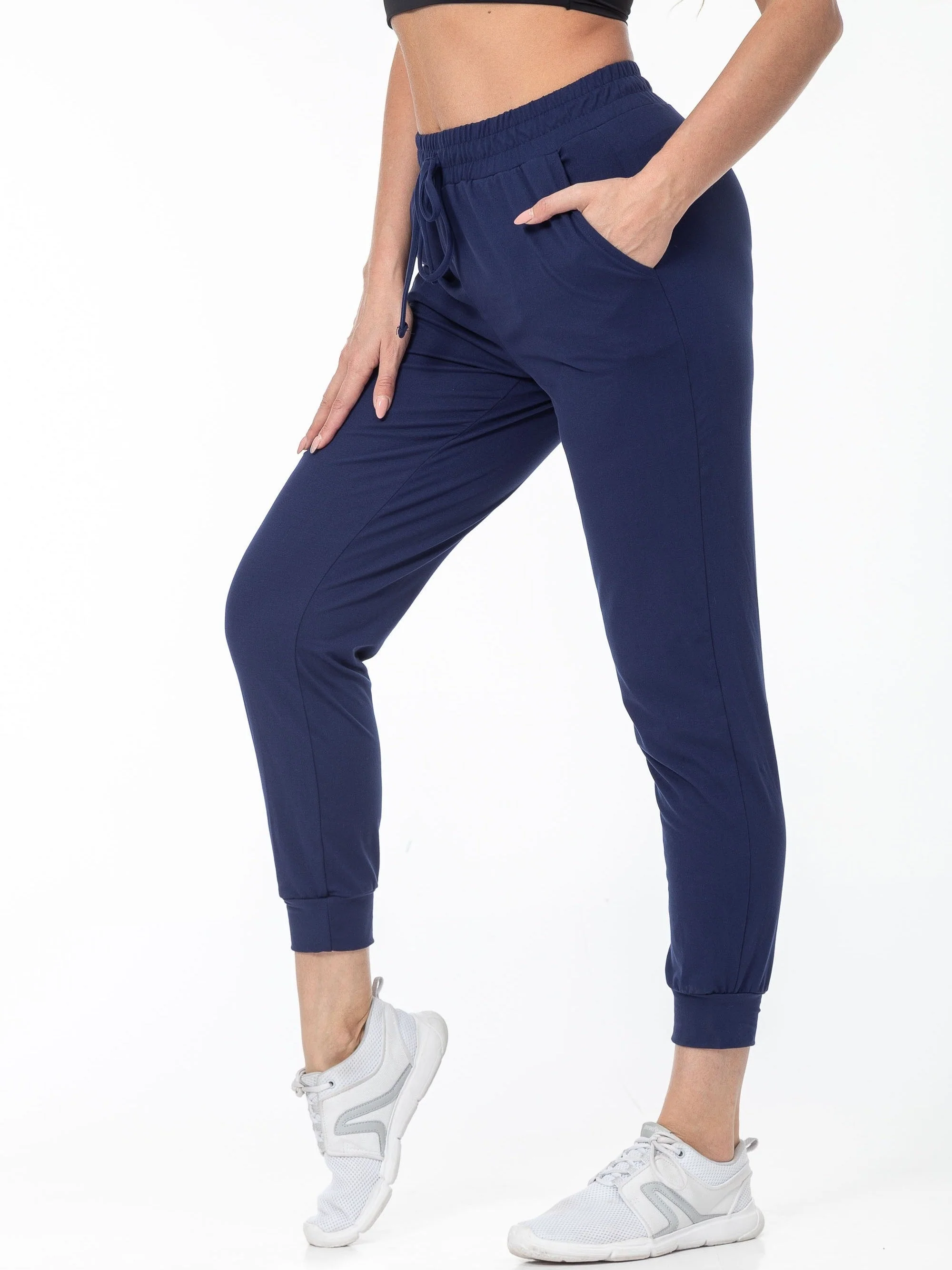 Sophie | Effen kleur casual hardloopbroek met zak - Image 3